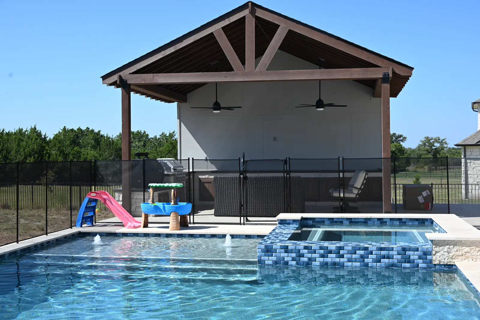 Spa, ledge and pavilion, Northcrest Dr